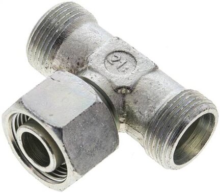 Trójnik hydrauliczny T, nastawny, gwintowany 20 S (M30x2), stal ocynkowana