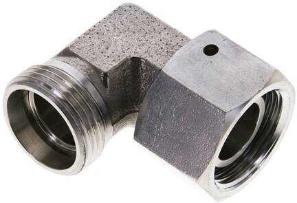 Kolanko hydrauliczne 90 st., nastawne, gwintowane, uszczelnienie stożkowe 22 L (M30x2), stal nierdzewna
