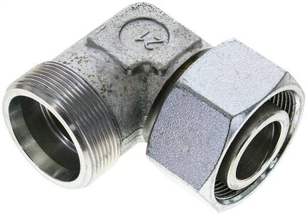 Kolanko hydrauliczne 90 st., nastawne, gwintowane 38 S (M52x2), stal ocynkowana