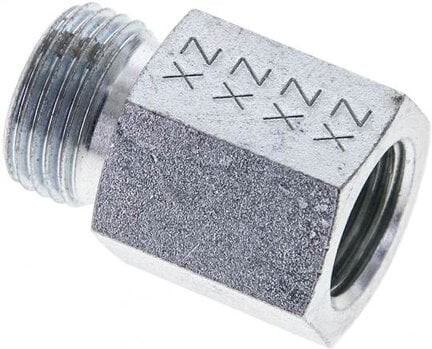 Złączka hydrauliczna prosta, redukcyjna GZ/GW, M 16x1,5-12 L (M18x1,5), stal ocynkowana