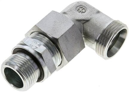 Kolanko hydrauliczne 90 st., nastawne, gwint G 3/4"-22 L (M30x2), stal ocynkowana