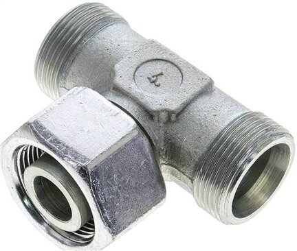 Trójnik hydrauliczny T, nastawny, gwintowany 25 S (M36x2), stal ocynkowana