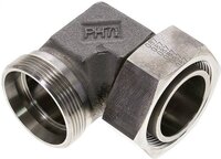 Kolanko hydrauliczne 90 st., nastawne, gwintowane 42 L (M52x2), stal nierdzewna