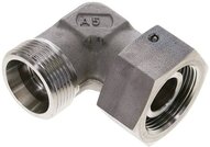 Kolanko hydrauliczne 90 st., nastawne, gwintowane, uszczelnienie stożkowe 25 S (M36x2), stal nierdzewna