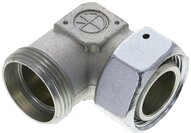 Kolanko hydrauliczne 90 st., nastawne, gwintowane, uszczelnienie stożkowe 28 L (M36x2), stal ocynkowana