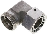 Kolanko hydrauliczne 90 st., nastawne, gwintowane, uszczelnienie stożkowe 28 L (M36x2), stal nierdzewna