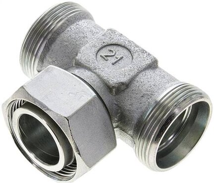 Trójnik hydrauliczny T, nastawny, gwintowany 35 L (M45x2), stal ocynkowana