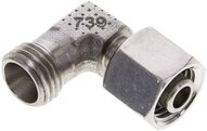 Kolanko hydrauliczne 90 st., nastawne, gwintowane 8 L (M14x1,5), stal nierdzewna