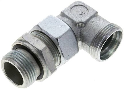 Kolanko hydrauliczne 90 st., nastawne, gwint G 1"-28 L (M36x2), stal ocynkowana