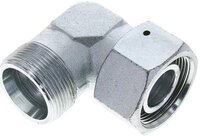 Kolanko hydrauliczne 90 st., nastawne, gwintowane, uszczelnienie stożkowe 30 S (M42x2), stal ocynkowana