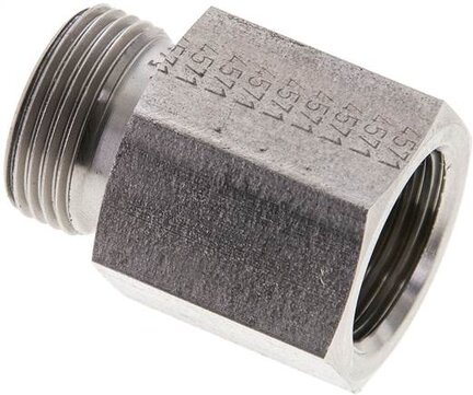 Złączka hydrauliczna prosta, pierścieniowa G 1/2"-15 L (M22x1,5), stal nierdzewna