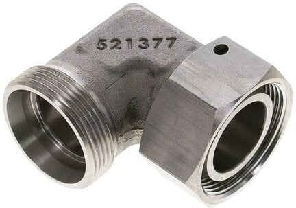 Kolanko hydrauliczne 90 st., nastawne, gwintowane, uszczelnienie stożkowe 35 L (M45x2), stal nierdzewna