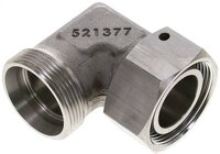 Kolanko hydrauliczne 90 st., nastawne, gwintowane, uszczelnienie stożkowe 35 L (M45x2), stal nierdzewna