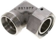 Kolanko hydrauliczne 90 st., nastawne, gwintowane, uszczelnienie stożkowe 35 L (M45x2), stal nierdzewna