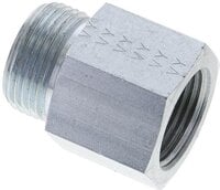 Złączka hydrauliczna prosta, redukcyjna GZ/GW, M 27x2-20 S (M30x2), stal ocynkowana