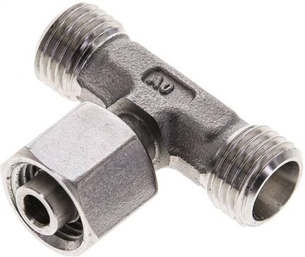 Trójnik hydrauliczny T, nastawny, gwintowany 8 L (M14x1,5), stal nierdzewna