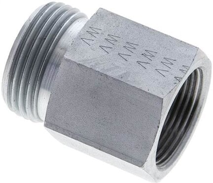 Złączka hydrauliczna prosta, redukcyjna GZ/GW, M 26x1,5-22 L (M30x2), stal ocynkowana