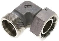 Kolanko hydrauliczne 90 st., nastawne, gwintowane, uszczelnienie stożkowe 38 S (M52x2), stal nierdzewna