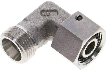 Kolanko hydrauliczne 90 st., nastawne, gwintowane, uszczelnienie stożkowe 12 S (M20x1,5), stal nierdzewna