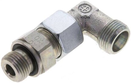 Kolanko hydrauliczne 90 st., nastawne, gwint M 18x1,5-12 S (M20x1,5), stal ocynkowana