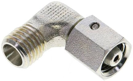 Kolanko hydrauliczne 90 st., nastawne, gwintowane, uszczelnienie stożkowe 6 L (M12x1,5), stal ocynkowana