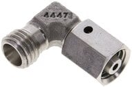 Kolanko hydrauliczne 90 st., nastawne, gwintowane, uszczelnienie stożkowe 6 L (M12x1,5), stal nierdzewna