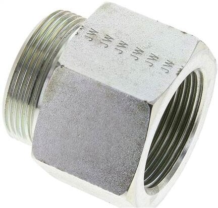 Złączka hydrauliczna prosta, redukcyjna GZ/GW, M 42x2-35 L (M45x2), stal ocynkowana