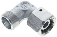 Kolanko hydrauliczne 90 st., nastawne, gwintowane, uszczelnienie stożkowe 14 S (M22x1,5), stal ocynkowana