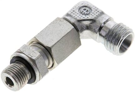 Kolanko hydrauliczne 90 st., nastawne, gwint G 1/8"-6 L (M12x1,5), stal ocynkowana