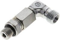 Kolanko hydrauliczne 90 st., nastawne, gwint G 1/8"-6 L (M12x1,5), stal ocynkowana