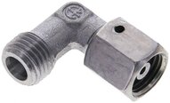 Kolanko hydrauliczne 90 st., nastawne, gwintowane, uszczelnienie stożkowe 6 S (M14x1,5), stal ocynkowana