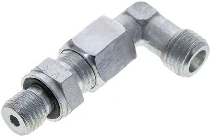 Kolanko hydrauliczne 90 st., nastawne, gwint M 12x1,5-6 S (M14x1,5), stal ocynkowana