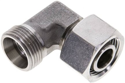 Kolanko hydrauliczne 90 st., nastawne, gwintowane 15 L (M22x1,5), stal nierdzewna