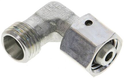 Kolanko hydrauliczne 90 st., nastawne, gwintowane, uszczelnienie stożkowe 8 L (M14x1,5), stal ocynkowana