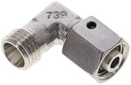 Kolanko hydrauliczne 90 st., nastawne, gwintowane, uszczelnienie stożkowe 8 L (M14x1,5), stal nierdzewna