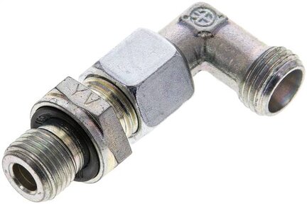 Kolanko hydrauliczne 90 st., nastawne, gwint G 1/4"-8 L (M14x1,5), stal ocynkowana
