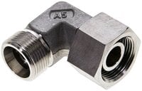 Kolanko hydrauliczne 90 st., nastawne, gwintowane, uszczelnienie stożkowe 16 S (M24x1,5), stal nierdzewna