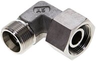 Kolanko hydrauliczne 90 st., nastawne, gwintowane, uszczelnienie stożkowe 16 S (M24x1,5), stal nierdzewna