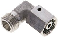 Kolanko hydrauliczne 90 st., nastawne, gwintowane, uszczelnienie stożkowe 8 S (M16x1,5), stal nierdzewna