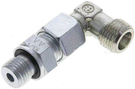 Kolanko hydrauliczne 90 st., nastawne, gwint M 14x1,5-8 S (M16x1,5), stal ocynkowana
