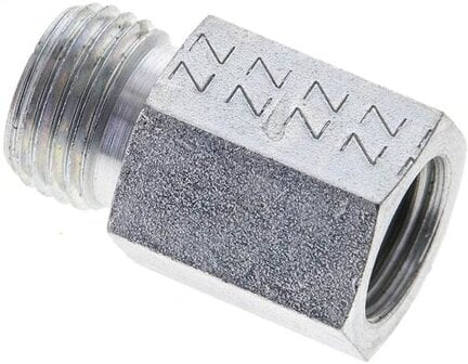 Złączka hydrauliczna prosta, redukcyjna GZ/GW, M 14x1,5-10 L (M16x1,5), stal ocynkowana