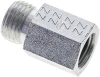 Złączka hydrauliczna prosta, redukcyjna GZ/GW, M 14x1,5-10 L (M16x1,5), stal ocynkowana