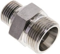 Złączka hydrauliczna prosta, uszczelnienie elastomerowe, gwint G 1/2"-20 S (M30x2), z podkładką, stal nierdzewna