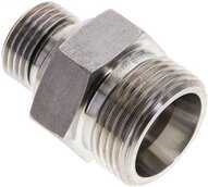 Złączka hydrauliczna prosta, uszczelnienie elastomerowe, gwint G 1/2"-20 S (M30x2), z podkładką, stal nierdzewna