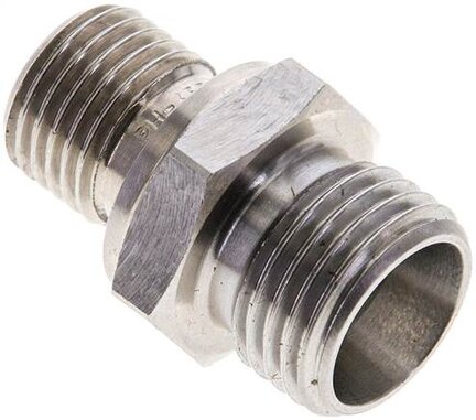 Złączka hydrauliczna prosta, gwint G 1/4"-10 L (M16x1,5), stal nierdzewna