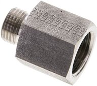 Złączka hydrauliczna prosta, pierścieniowa G 1/2"-10 L (M16x1,5), stal nierdzewna