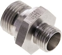 Złączka hydrauliczna prosta, gwint G 1/2"-10 L (M16x1,5), stal nierdzewna