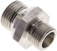 Złączka hydrauliczna prosta, uszczelnienie elastomerowe, gwint G 1/2"-10 S (M18x1,5), z podkładką, stal nierdzewna