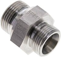 Złączka hydrauliczna prosta, uszczelnienie elastomerowe, gwint G 1"-20 S (M30x2), z podkładką, stal nierdzewna