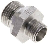 Złączka hydrauliczna prosta, uszczelnienie elastomerowe, gwint G 1/2"-10 L (M16x1,5), z podkładką, stal nierdzewna